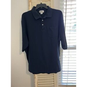 Tri Mountain 3XLT (Big & Tall) Short Sleeve Polo Button Up Navy Blue